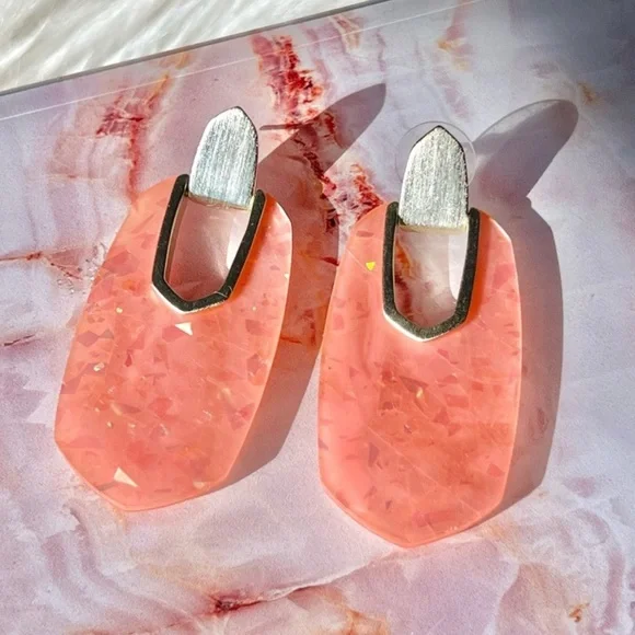 Kendra Scott Kailyn Iridescent Coral Earrings - Picture 2 of 2